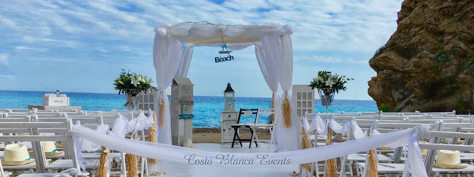Beach wedding Spain - romantic setting with gazebo